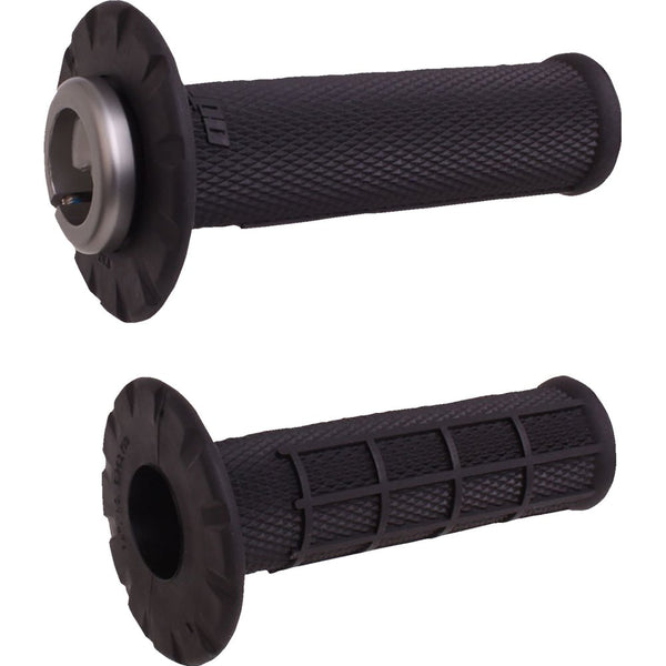Odi Universal Lock-On Half Waffle Grips - Black/Black H21UHWB