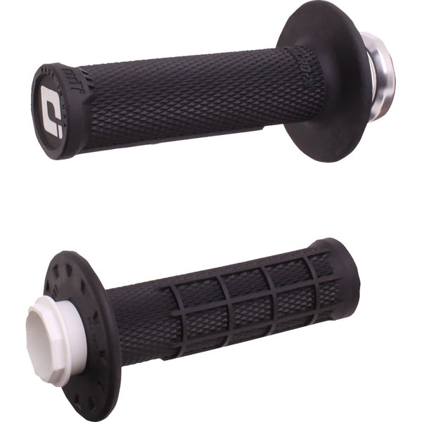 Odi Micro-X Half-Waffle v2 Lock-On Grips - Black/Silver H36MXB