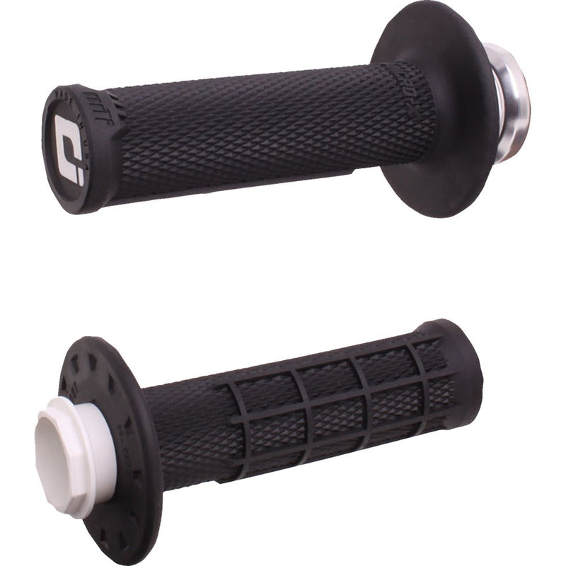 Odi Micro-X Half-Waffle v2 Lock-On Grips - Black/Silver H36MXB