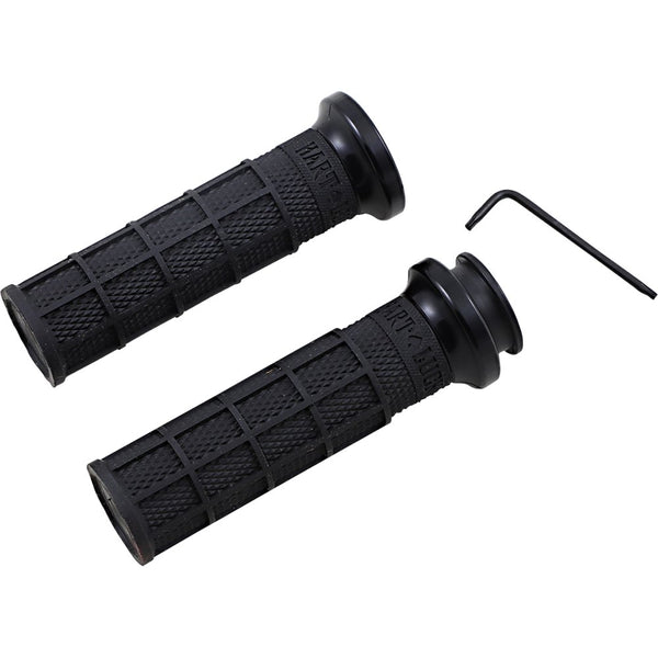 Odi Hart-Luck Signature V-Twin Lock-On* Grips for Indian - Black/Black V31ITW-BB-B