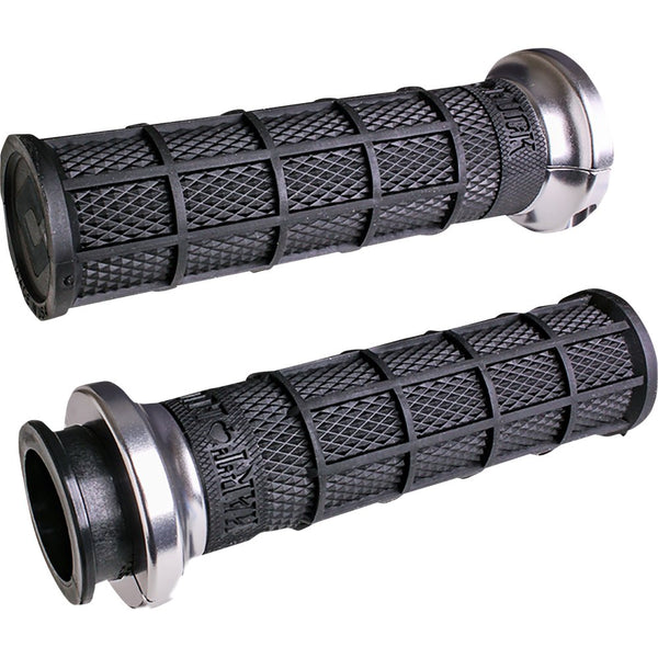 Odi Hart-Luck Signature V-Twin Lock-On* Grips for Indian - Black/Silver V31ITW-BB-S