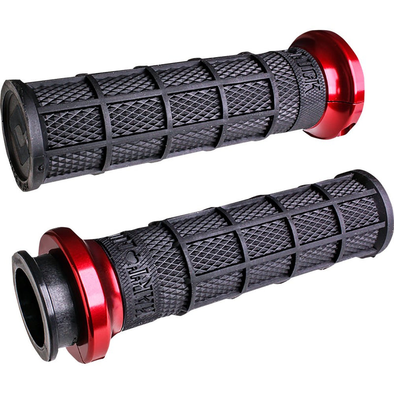 Odi Hart-Luck Signature V-Twin Lock-On* Grips for Indian - Black/Red V31ITW-BB-R