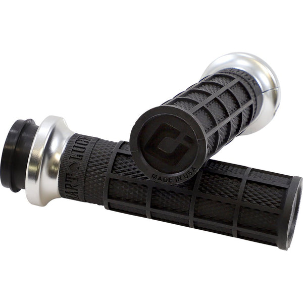 Odi Hart-Luck Signature V-Twin Lock-On* Grips - TBW - Black/Silver V31HTW-BB-S