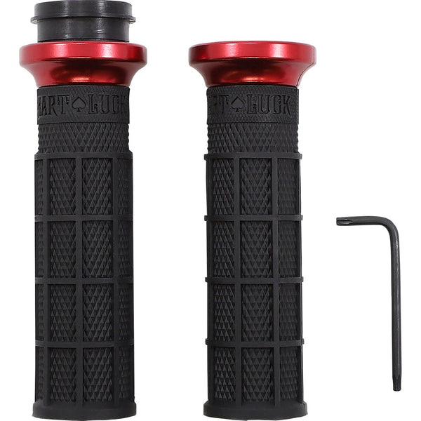 Odi Hart-Luck Signature V-Twin Lock-On* Grips - TBW - Black/Red V31HTW-BB-R