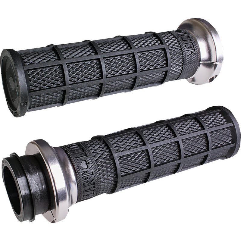 Odi Hart-Luck Signature V-Twin Lock-On* Grips - Cable - Black/Silver V31HCW-BB-S