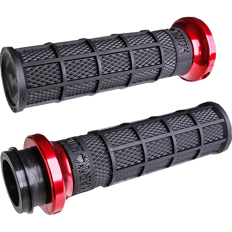 Odi Hart-Luck Signature V-Twin Lock-On* Grips - Cable - Black/Red V31HCW-BB-R