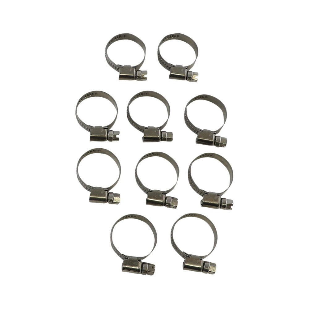 PARTS UNLIMITED Hose Clamps - Embossed - 16-27 mm - 10 Pack T03-6254-10