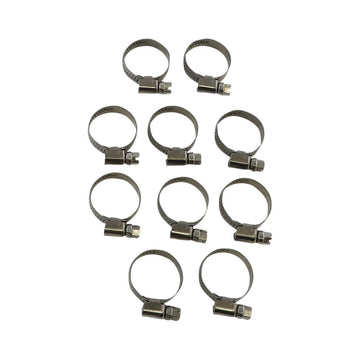 PARTS UNLIMITED Hose Clamps - Embossed - 16-27 mm - 10 Pack T03-6254-10