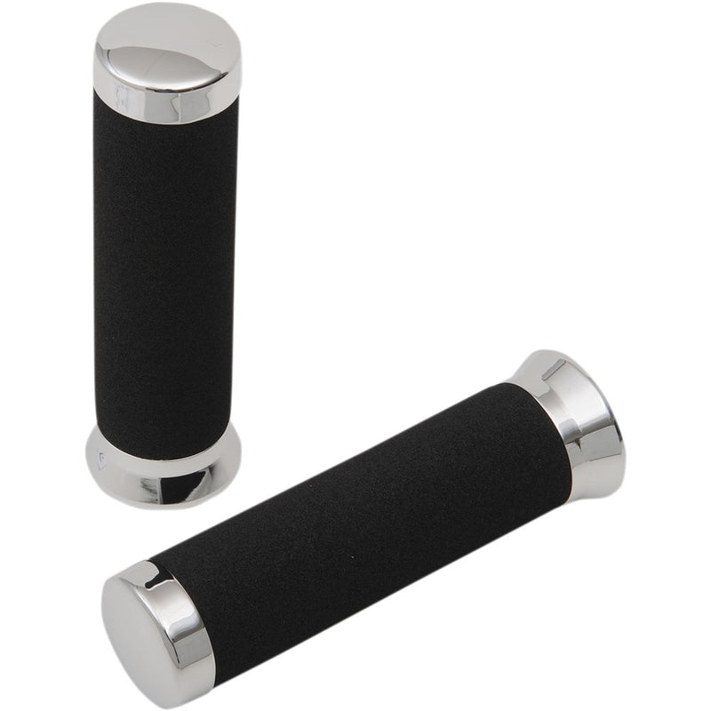 Parts Unlimited Cruiser Grips - Foam - 1" - 150 mm - Chrome L99-90924