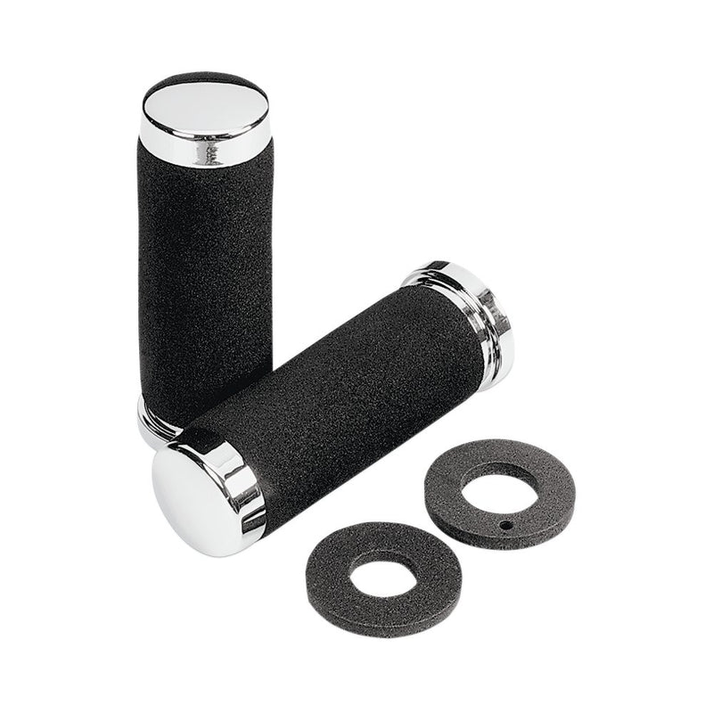 Parts Unlimited Cruiser Grips - Foam - 7/8" - 140 mm - Chrome L99-90921