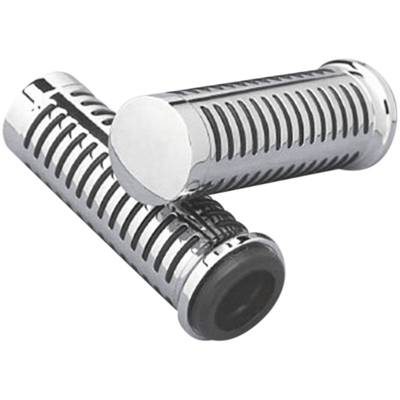 Parts Unlimited Chrome Grips with O-Ring Design - 1" BWC-G2-BC3