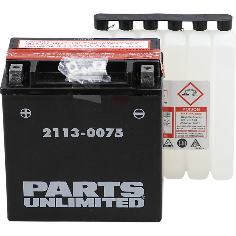 Parts Unlimited AGM Battery - YTX20CHBS .80 L CTX20CH-BS