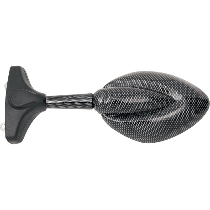 Parts Unlimited Mirror - Side View - Teardrop - Carbon Fiber - Left/Right - Each JY121A-C/F LOOK