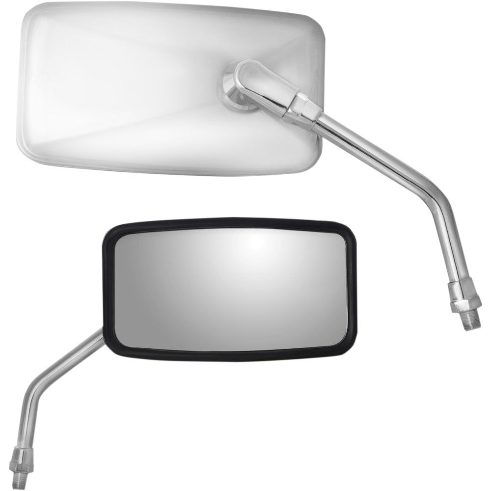 PARTS UNLIMITED Mirror - Side View - Cruiser - Yamaha - Reverse Thread - Rectangular - Stainless Steel 17086