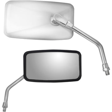 PARTS UNLIMITED Mirror - Side View - Cruiser - Yamaha - Reverse Thread - Rectangular - Stainless Steel 17086