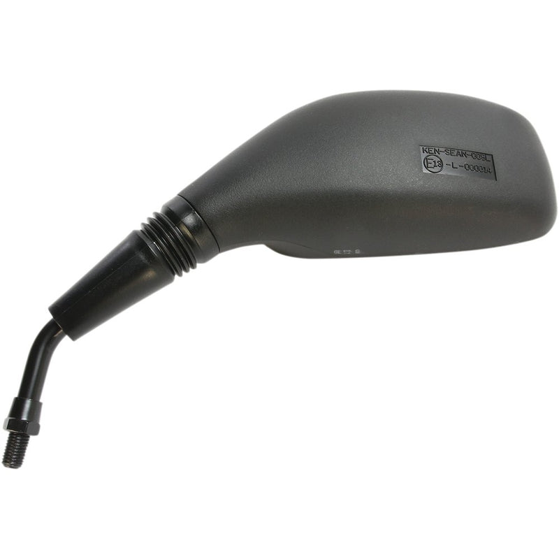 Parts Unlimited Mirror - Supersport - Side View - Rectangle - Black - Left - Each 17081