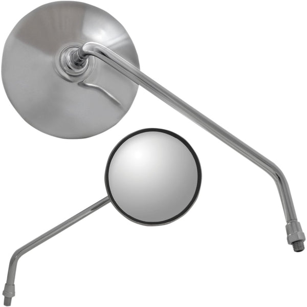 Parts Unlimited Mirror - Classic - Side View - Round - Chrome - Right - Each 17078