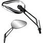 PARTS UNLIMITED Mirror - X-Treme Mini - Side View - Teardrop - Billet - Short - Chrome - Each 17069