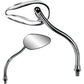 PARTS UNLIMITED Mirror - X-Treme Mini - Side View - Teardrop - Standard - Long - Chrome - Each 17061