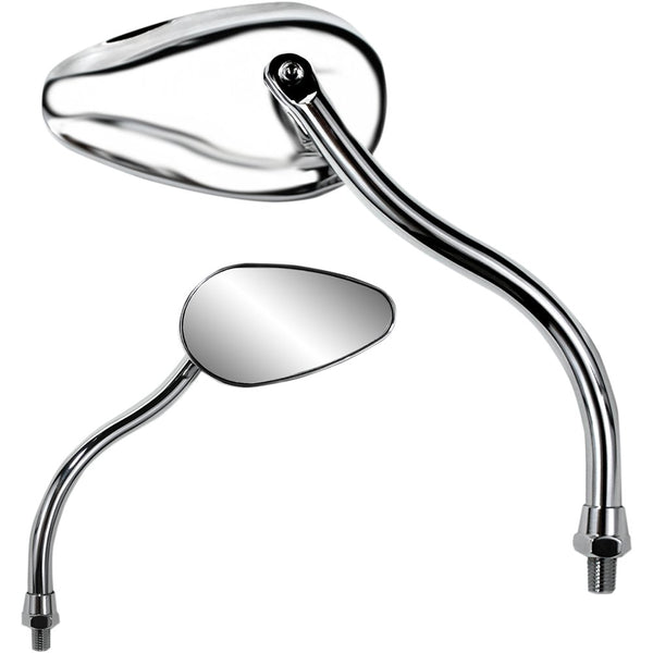 Parts Unlimited Mirror - X-Treme Mini - Side View - Teardrop - Standard - Long - Chrome - Each 17061