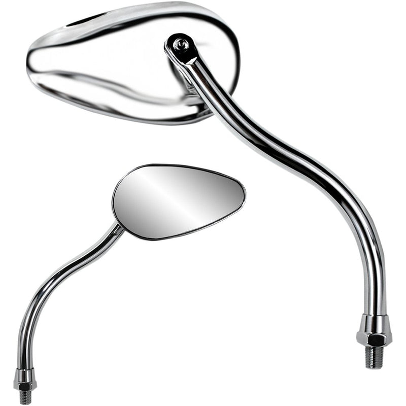 Parts Unlimited Mirror - X-Treme Mini - Side View - Teardrop - Standard - Long - Chrome - Each 17061