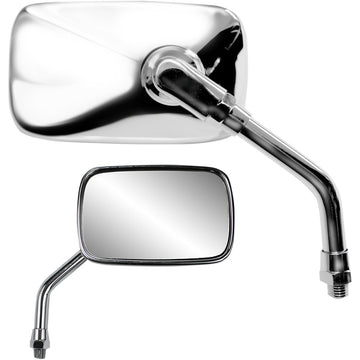 PARTS UNLIMITED Mirror - Mini - Side View - Rectangle - Chrome - M10x1.25 - Each 17057