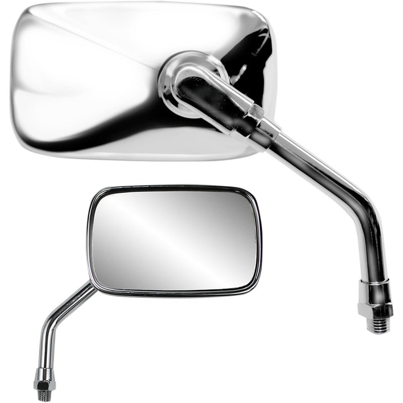 Parts Unlimited Mirror - Mini - Side View - Rectangle - Chrome - M10x1.25 - Each 17057