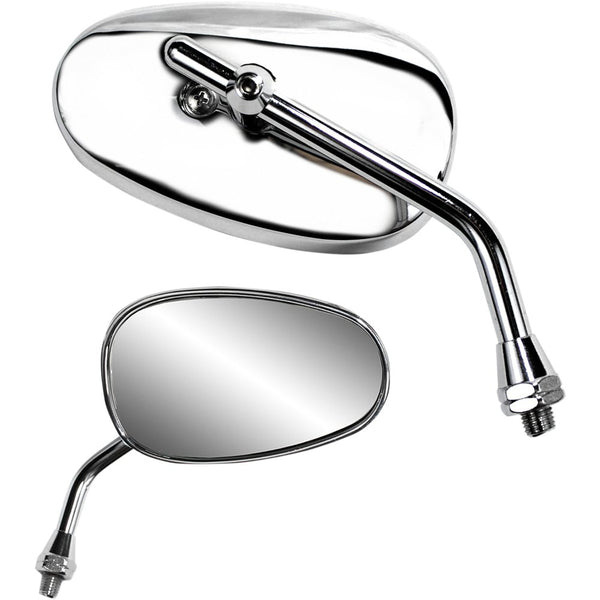 Parts Unlimited Mirror - Classic/Mini - Side View - Oval - Chrome - Each 17049