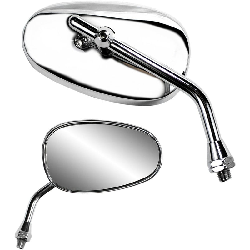 Parts Unlimited Mirror - Classic/Mini - Side View - Oval - Chrome - Each 17049