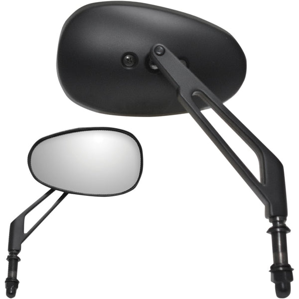 Parts Unlimited Mirror - Side View - Teardrop - Short - Chrome 17045