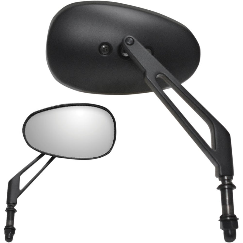 Parts Unlimited Mirror - Side View - Teardrop - Short - Chrome 17045