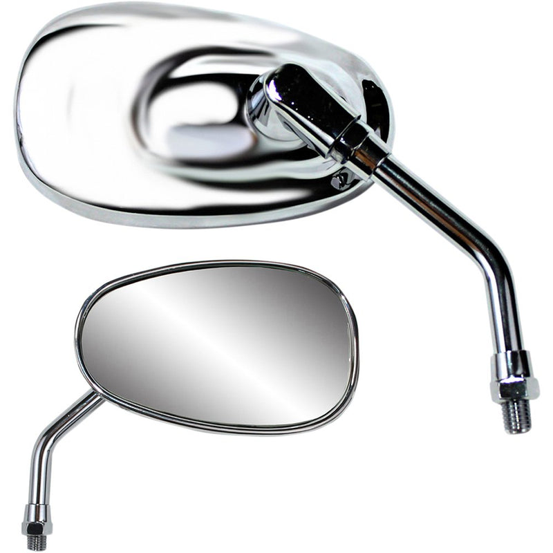 Parts Unlimited Mirror - American-Style/Mini - Side View - Oval - Chrome - 4-3/4" - Each 17037