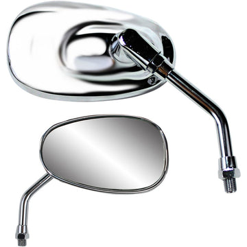 PARTS UNLIMITED Mirror - American-Style/Mini - Side View - Oval - Chrome - 4-3/4" - Each 17034
