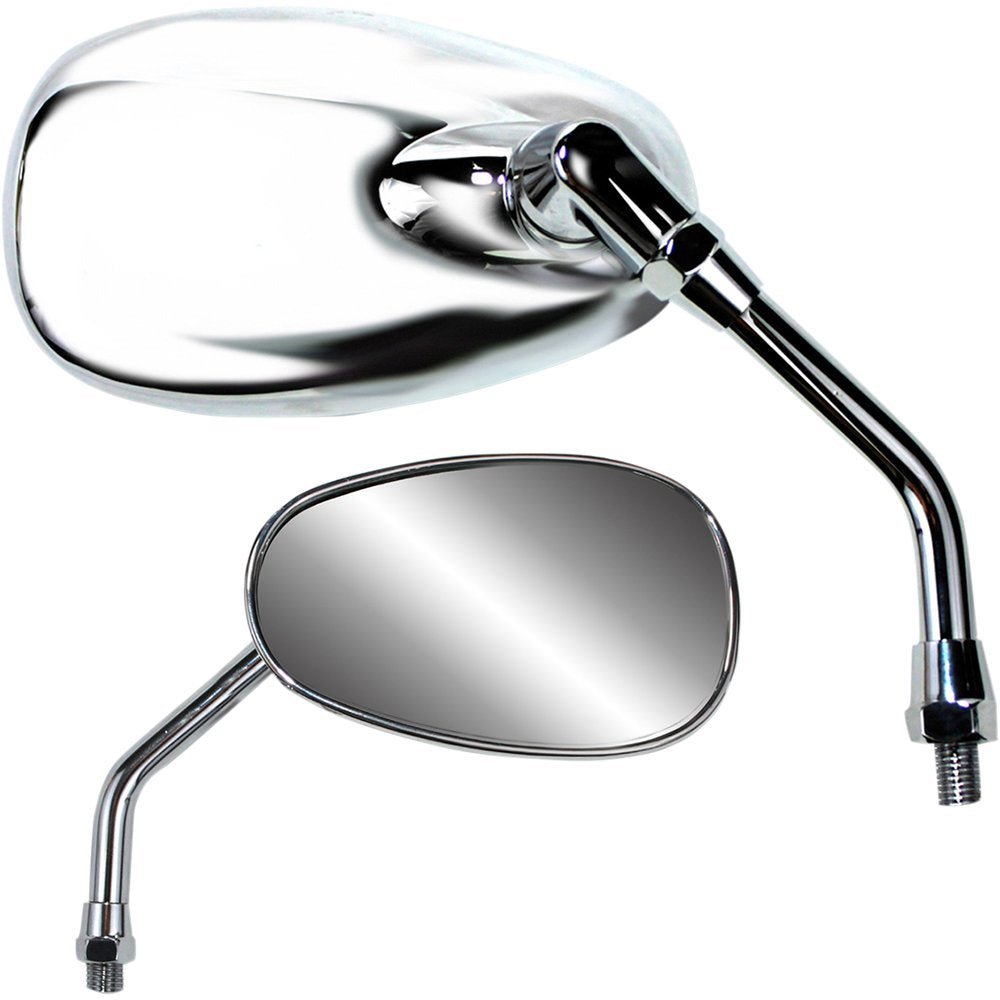 PARTS UNLIMITED Mirror - American-Style/Standard - Side View - Oval - Chrome - 5-1/2" - Each 17032
