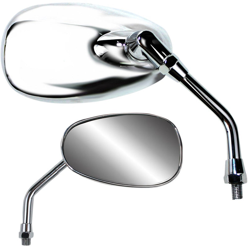 Parts Unlimited Mirror - American-Style/Standard - Side View - Oval - Chrome - 5-1/2" - Each 17030