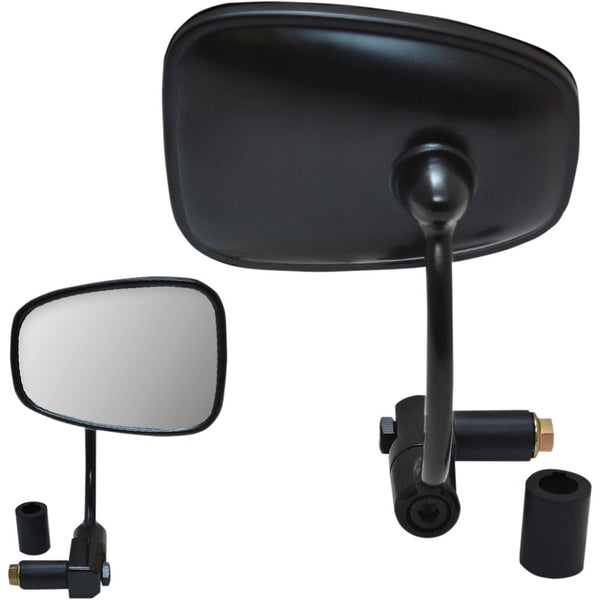 Parts Unlimited Mirror - Bar End - Semi-Rectangular - Black - 7/8