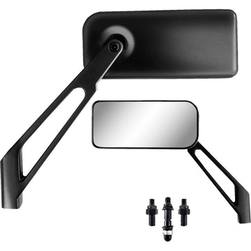 PARTS UNLIMITED Mirror - X-Treme Designer - Side View - Rectangular - Black 98003