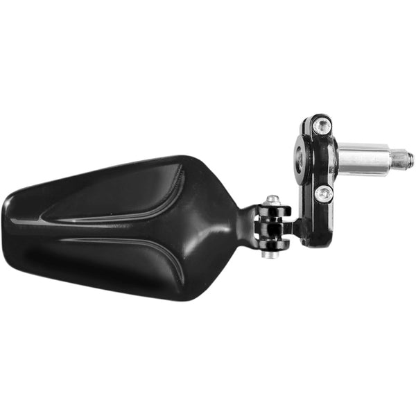 Parts Unlimited Mirror - Side View/Bar End - Oval - Black 98002