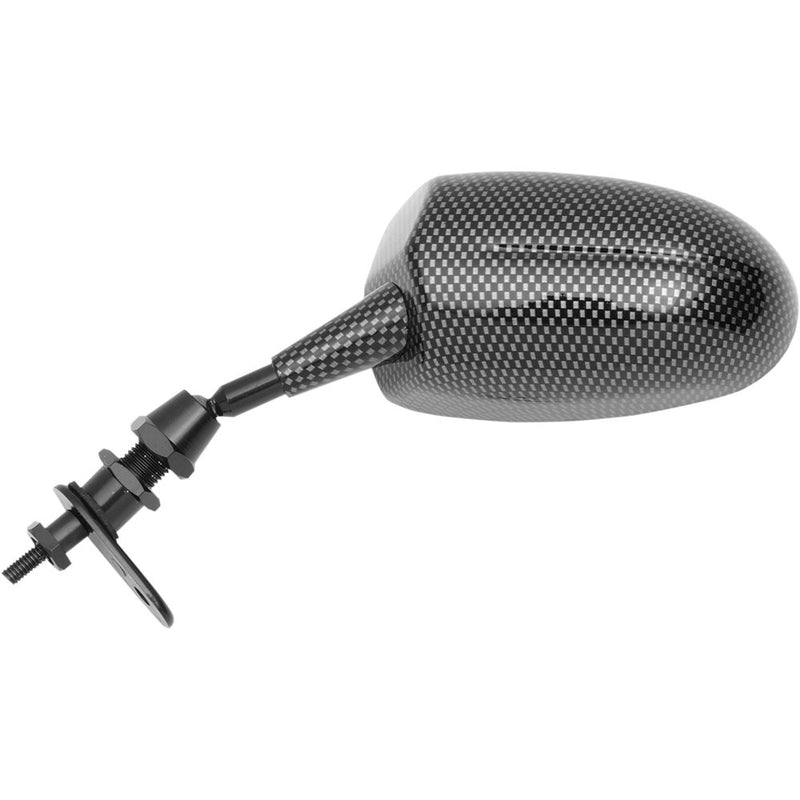 Parts Unlimited Mirror - Side View - Teardrop - Carbon Fiber - Left - Each KA92-1LH