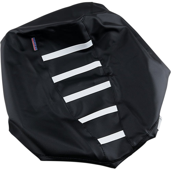 Parts Unlimited Ribbed Seat Cover - Black/White - Arctic Cat CAT-102-337