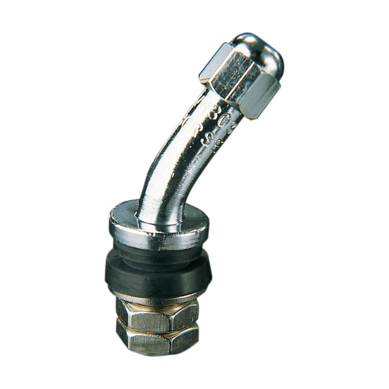 Parts Unlimited Valve Stem - Angled - Chrome MC945