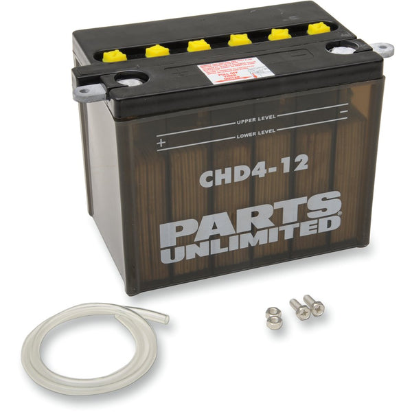 Parts Unlimited Battery - YHD12 - Black Case CHD4-12