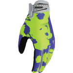 Thor Youth Launchmode Bleach Gloves - Gray/Acid - XS 3332-1908