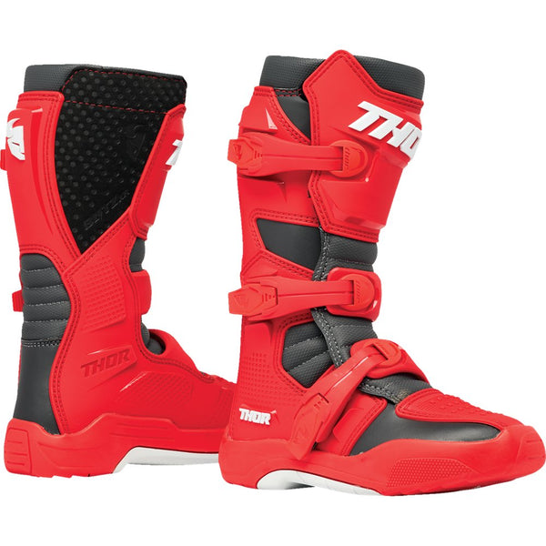 Thor Youth Blitz XR Boots - Red/Charcoal - US 5 3411-0756
