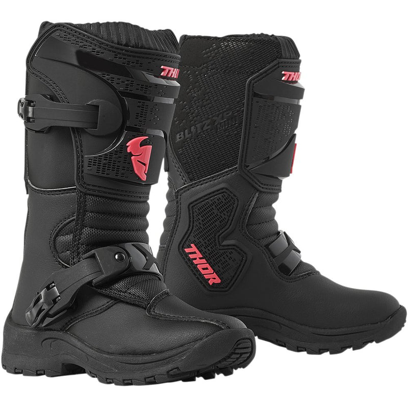 Thor Mini Blitz XP Boots - Black/Pink - Size 12 3411-0544