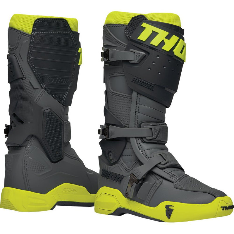 Thor Radial Boots - Gray/Fluorescent Yellow - Size 12 3410-2750