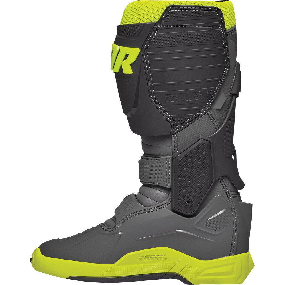 THOR Radial Boots - Gray/Fluorescent Yellow - Size 10 3410-2748