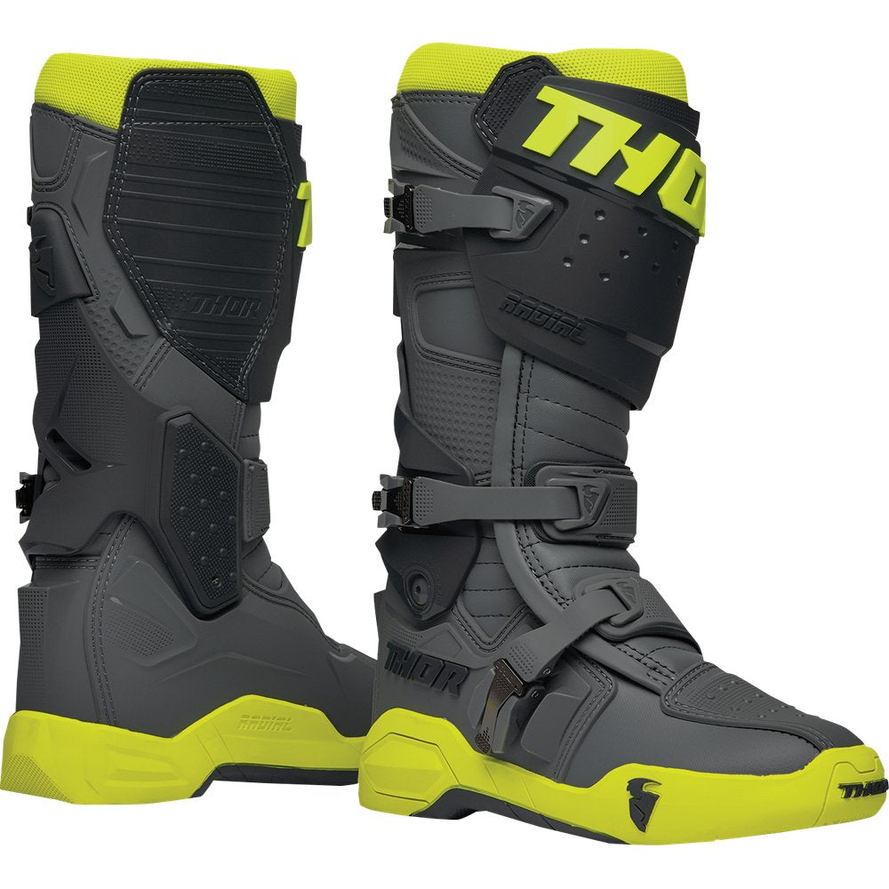 THOR Radial Boots - Gray/Fluorescent Yellow - Size 8 3410-2746