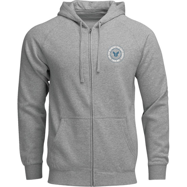 Thor Badge Zip-Up Hoodie - Heather Gray - Small 3050-7023