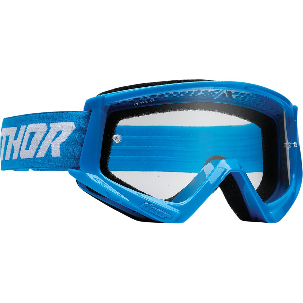 THOR Combat Goggle - Racer - Blue/White - Clear Lens 2601-2708